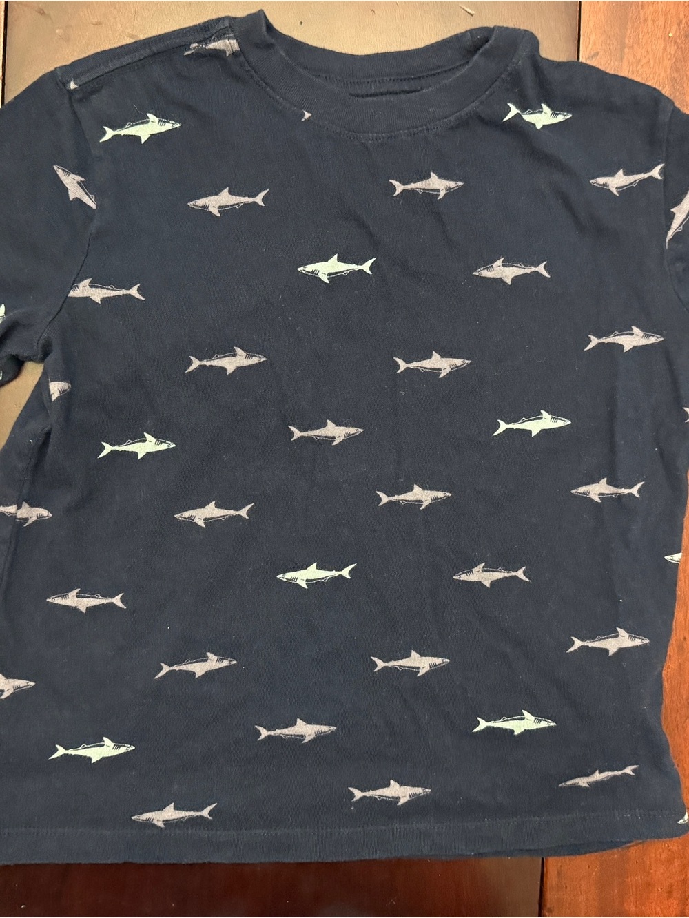 Old Navy Navy Blue Short-Sleeve Shark Tee
